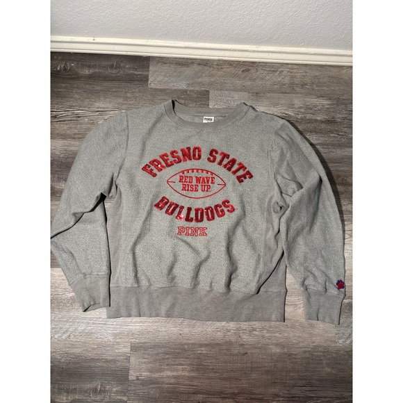 Pink Holly Swimwear Sweaters - VINTAGE PINK Fresno State Bulldogs Red Wave Crewneck Sweatshirt Medium